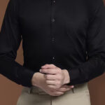 Americanchoice Men's Casual Slim Fit Black Shirt