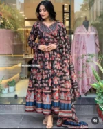 Americanchoice Cotton Anarkali Kurta With Pant & Dupatta Set - Image 5