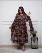 Americanchoice Multicolor Cotton Solid Anarkali Suit For Women - Image 6