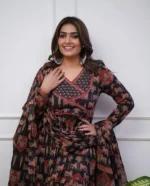 Americanchoice Cotton Anarkali Kurta With Pant & Dupatta Set - Image 4