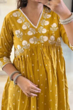Americanchoice Handloom Cotton Embroidered Kurta With Pant & Dupatta Set - Image 3