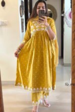 Americanchoice Handloom Cotton Embroidered Kurta With Pant & Dupatta Set - Image 7