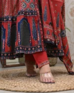 Americanchoice Cotton Jaipuri Print Kurta With Pant & Dupatta Set - Image 4