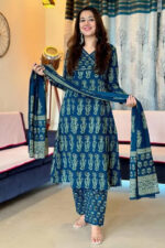 Americanchoice Cotton Kurta With Pant & Dupatta Set - Image 3