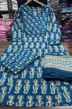Americanchoice Cotton Kurta With Pant & Dupatta Set - Image 2