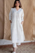 Americanchoice White Cotton Kurta & Pant Set - Image 3
