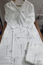 Americanchoice White Cotton Kurta & Pant Set - Image 5