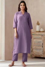 Americanchoice Cotton Purple Kurta & Pant Set - Image 4