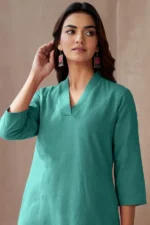 Americanchoice Sky Blue Sky Blue Cotton Kurta & Pant Set - Image 4