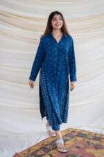 Americanchoice Blue Cotton Printed Kurta With Palazzo