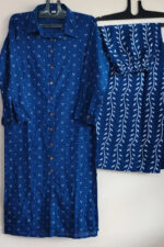 Americanchoice Blue Cotton Printed Kurta With Palazzo - Image 4