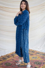 Americanchoice Blue Cotton Printed Kurta With Palazzo - Image 3