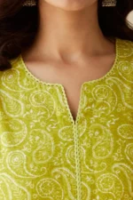 Americanchoice Yellow Cotton  Printed Kurta With Pant & Dupatta Set - Image 5