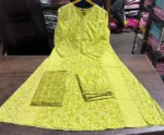 Americanchoice Yellow Cotton  Printed Kurta With Pant & Dupatta Set - Image 3