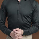 Americanchoice Men's Casual Slim Fit Olive Green Shirt