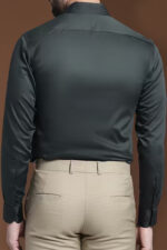Americanchoice Men's Casual Slim Fit Olive Green Shirt - Image 3