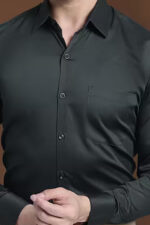 Americanchoice Men's Casual Slim Fit Olive Green Shirt - Image 5