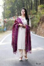 Americanchoice Handloom South Cotton Kurta With Pant & Khadi Silk Dupatta Set - Image 3