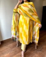 Americanchoice Handloom South Cotton Kurta With Pant & South Cotton Dupatta Set - Image 6