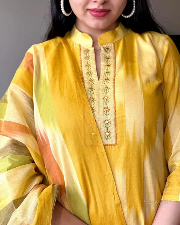 Americanchoice Handloom South Cotton Kurta With Pant & South Cotton Dupatta Set - Image 7