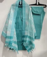 Americanchoice Handloom South Cotton Kurta With Pant & South Cotton Dupatta Set - Image 3