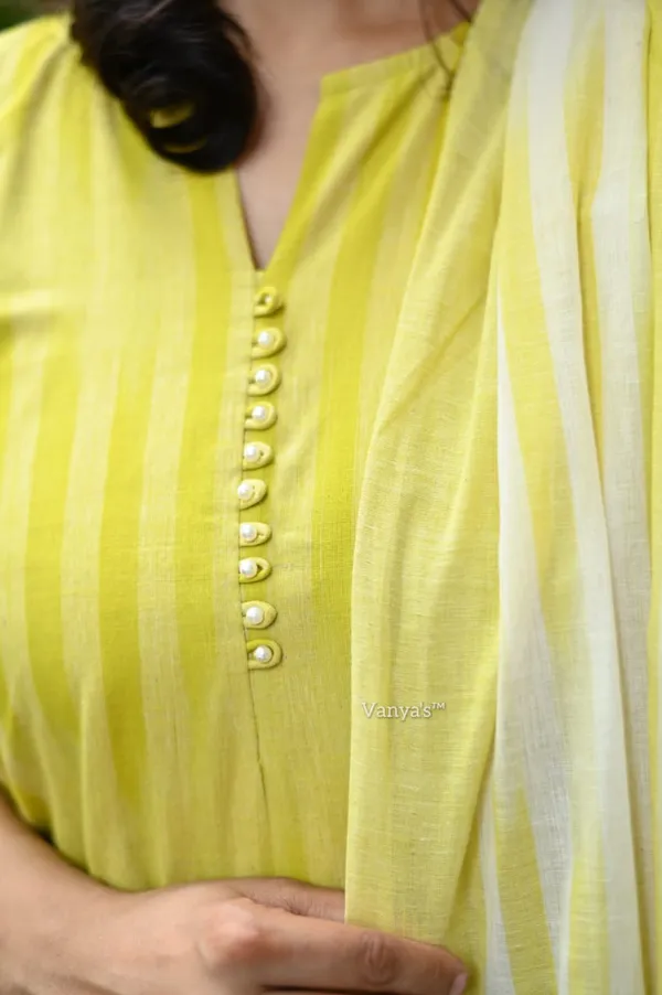 Americanchoice Handloom South Cotton Kurta With Pant & South Cotton Dupatta Set - Image 6