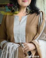 Americanchoice Brown Handloom South Cotton Kurta and Pant Set with South Cotton Dupatta - Image 7