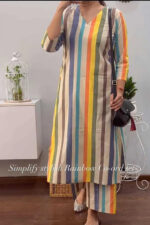 Americanchoice Multicolor Cotton Blend 3/4 Sleeve Co-Ord Set - Image 4
