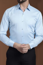 Americanchoice Men's Casual Slim Fit Light Blue Shirt