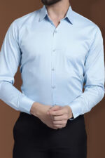 Americanchoice Men's Casual Slim Fit Light Blue Shirt - Image 5