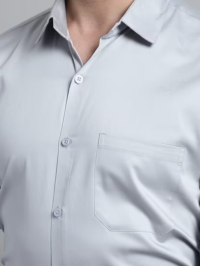 Americanchoice Men's Casual Slim Fit Grey Shirt - Image 5