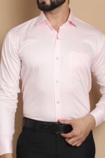 Americanchoice Men's Casual Slim Fit Pink Shirt
