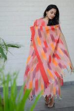 Americanchoice Orange South Cotton Kurta With Pant & Dupatta Set - Image 5