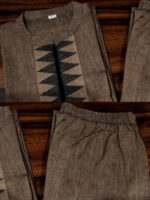 Americanchoice Brown South Cotton Kurta & Pant Set  . - Image 5