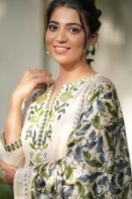 Americanchoice Cotton Embroidered Kurt With Pant & Khadi Silk Dupatta Set - Image 4