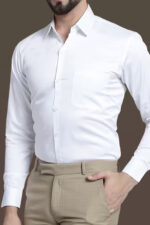 Americanchoice Men's Casual Slim Fit White Shirt - Image 3