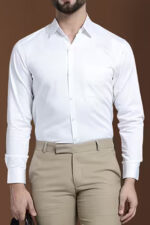 Americanchoice Men's Casual Slim Fit White Shirt - Image 6