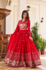 Americanchoice Fully Stitched Red Color Designer Lehnga Choli Set