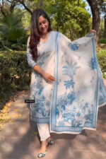 Americanchoice Cotton Kurta With Pant & Dupatta Set