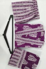 Americanchoice Purple Cotton Block Print Kurta With Pant & Dupatta Set - Image 2