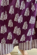 Americanchoice Purple Cotton Block Print Kurta With Pant & Dupatta Set - Image 3