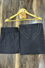 Americanchoice classy Black Kurti Pant with Detailing - Image 4