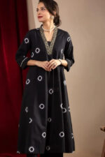Americanchoice Black Cotton Kurta and Pant Set