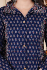 Americanchoice classy Navy Blue Kurti Pant with Detailing - Image 2