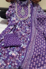 Americanchoice Purple Anarkali Kurta And Bottom Set With Dupatta Set For Women - Image 3