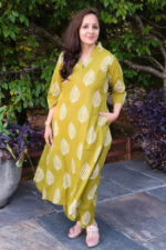 Americanchoice Yellow Cotton Kurta and Pant Set