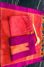 Americanchoice Rani With Orange Handloom South Cotton Kurta And Pant Set With South Cotton Dupatta - Image 2