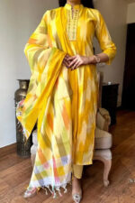 Americanchoice Handloom South Cotton Kurta With Pant & South Cotton Dupatta Set