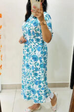 Americanchoice Cotton A-Line Jaipuri Floral Kurta and Pant Set
