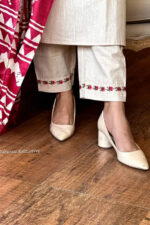 Americanchoice Off White Khadi Cotton Kurta With Bottom with Khadi Silk Dupatta - Image 5